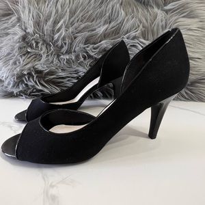 Impo Black Open Toe Pumps size 8